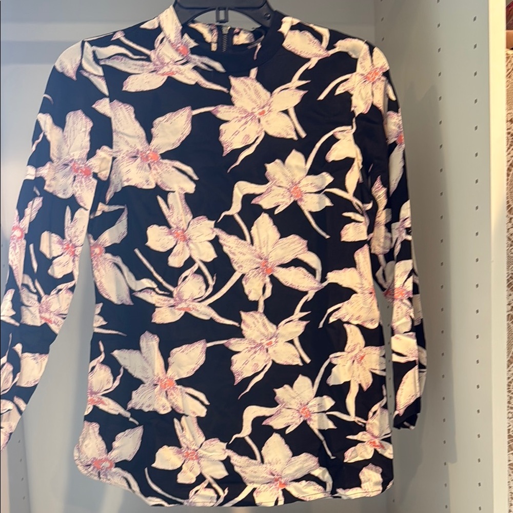 Floral Black and White Women's Top